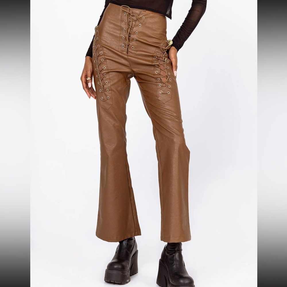 Princess Polly Harvey PU Pants Brown